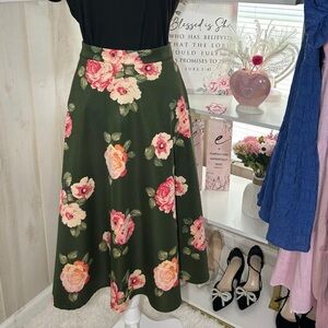 Floral Green Skirt